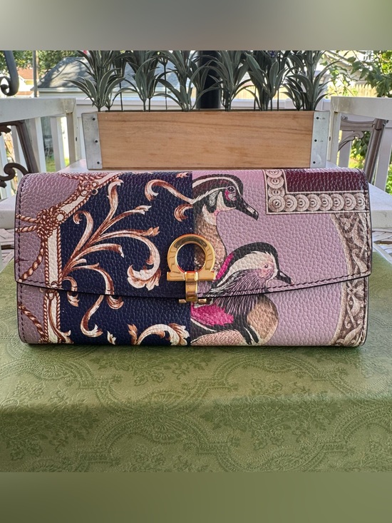 Salvatore Ferragamo Handbags - Salvatore Ferragamo Printed Leather Gancini Continental Wallet